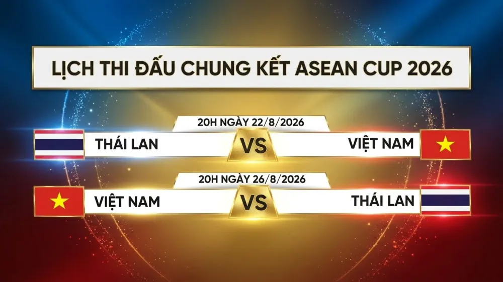Lịch thi đấu chung kết ASEAN Cup 2026: Việt Nam vs Thái Lan